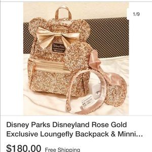 Sequin Rose Gold Disney backpack